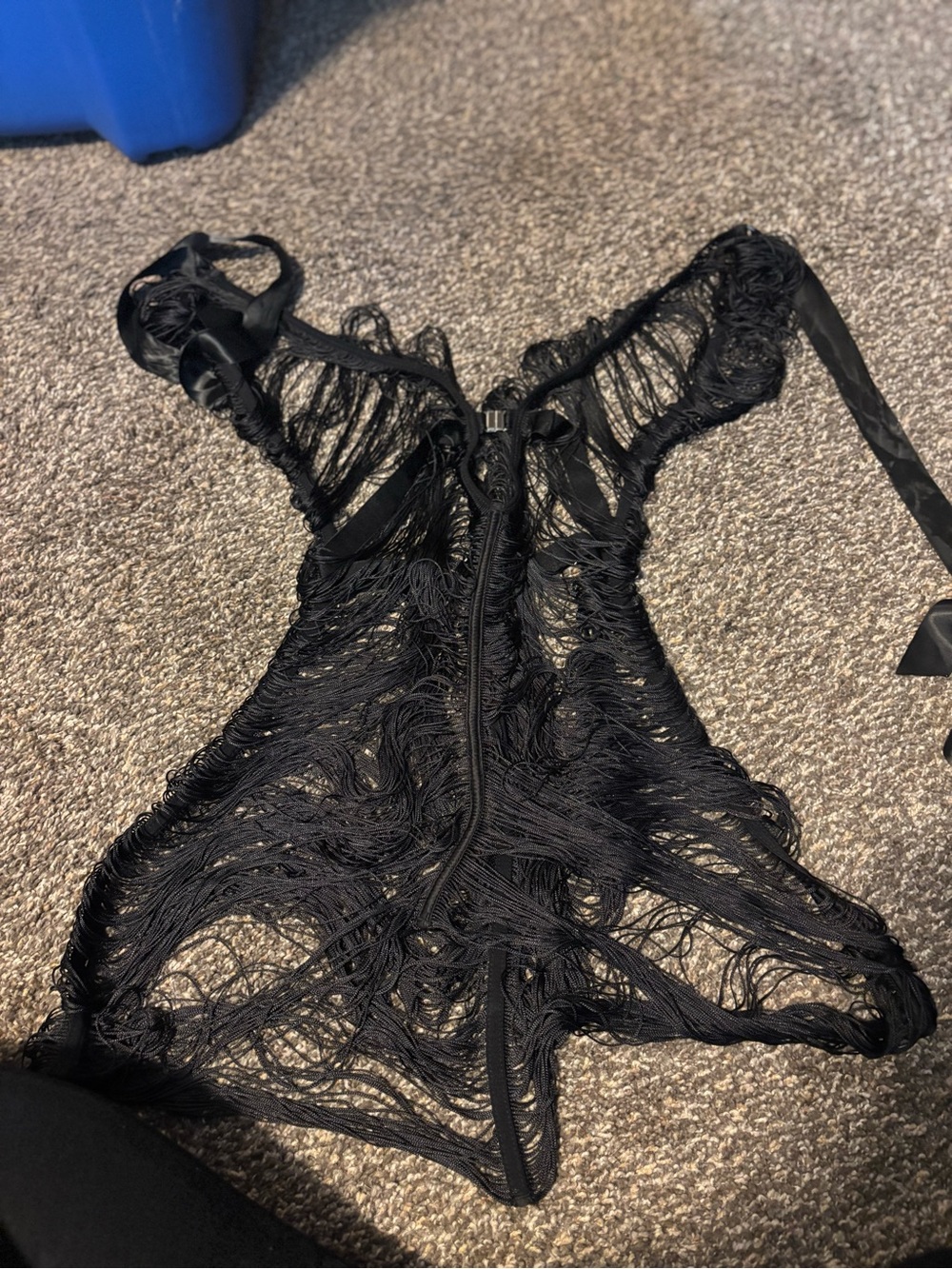 Thistle and Spire Black Fringe Lace Teddy